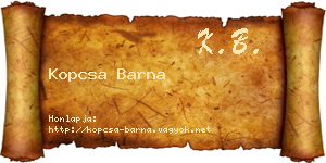 Kopcsa Barna névjegykártya